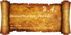 Wasserburger Anikó névjegykártya